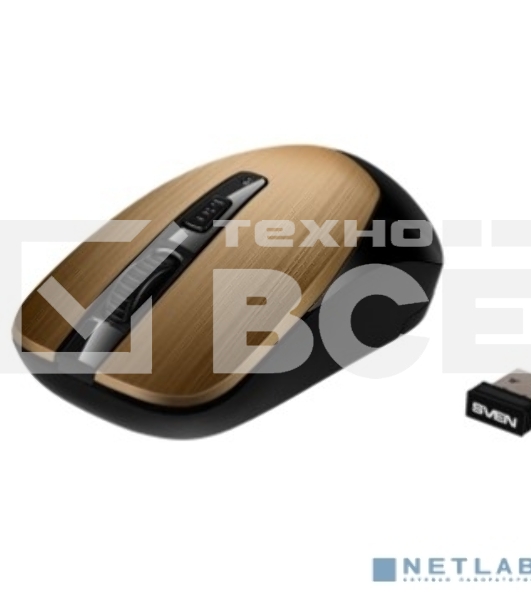 Мышь беспроводная SVEN RX-380W античная бронза, 1600 dpi, радиоканал, USB, кнопки - 4