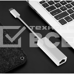 Адаптер GoPower Type-C (m)-RJ-45 (f) 100 мб/с белый (1/100), фото 1