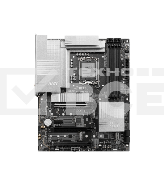 Материнская плата MSI PRO Z890-P WIFI, LGA 1851, Intel Z890, 4xDDR5, 4xSATA, 4xM.2, 1xPCIe 5.0 x16, 2xPCIe 4.0 x4, 1xPCIe 3.0 x1, 1xHDMI, 1xDP, 1xUSB-C Thunderbolt 4, 1xUSB-C 3.2 Gen 2, 1x 5Gb LAN, 2xUSB-A 3.2 Gen 1, 1xUSB-A 3.2 Gen 2, 4xUSB-A 2.0, 3x3.5 