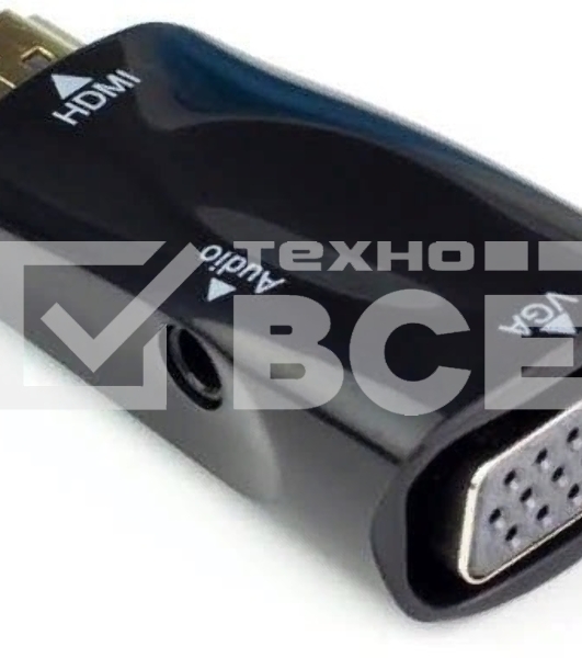 Переходник аудио-видео Premier 5-983AC HDMI (m)/VGA (f)/Jack 3.5 (f) белый