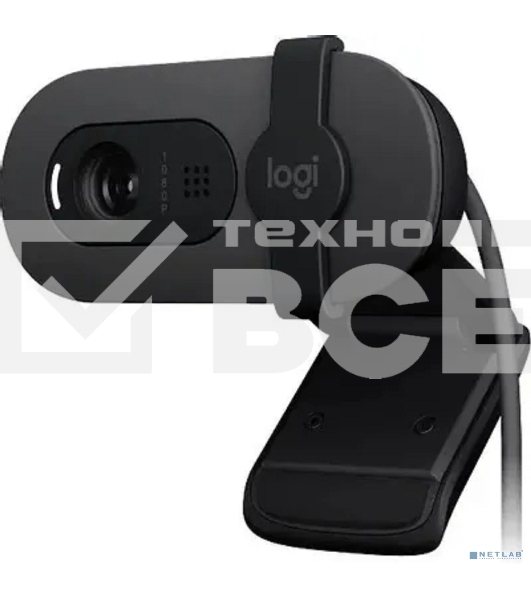 Камера Web Logitech HD Webcam Brio 90 графитовый 2Mpix (1920x1080) USB 2.0 с микрофоном (960-001581)
