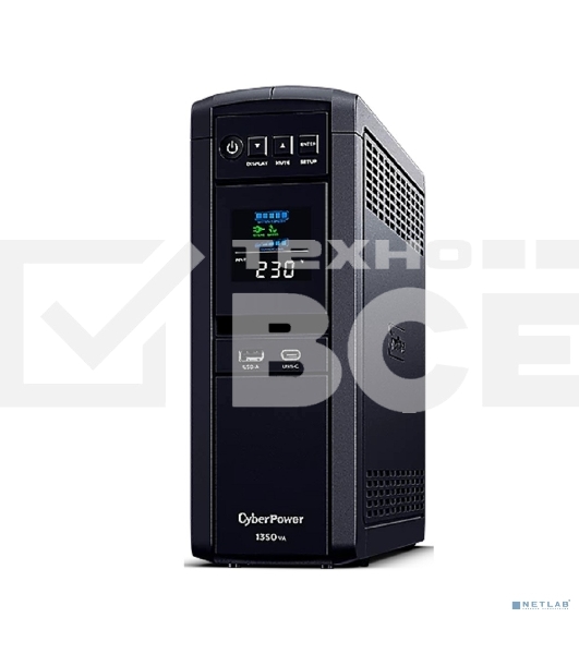 Источник бесперебойного питания Cyberpower CP1350EPFCLCD Line-Interactive 1350VA/810W USB/RS-232/RJ11/45 (6 EURO)