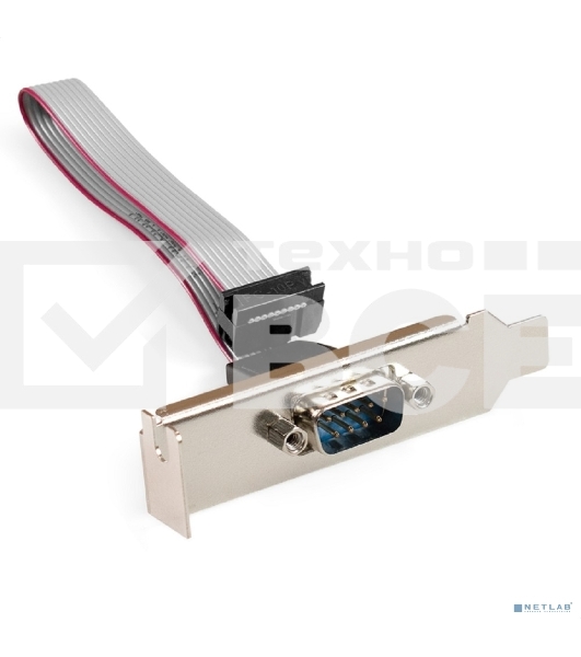 Планка портов в корпус 1xCOM ExeGate BrctDB91-LP (Com 10-pin (F) --> RS232 DB9 Male, кабель 20 см, Low Profile)