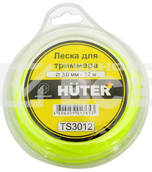 Леска для садовых триммеров Huter TS3012 d=3мм L=12м для Huter GGT-1900S(T) (71/2/3)