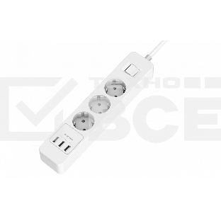 Удлинитель с USB зарядкой Harper UCH-330 White