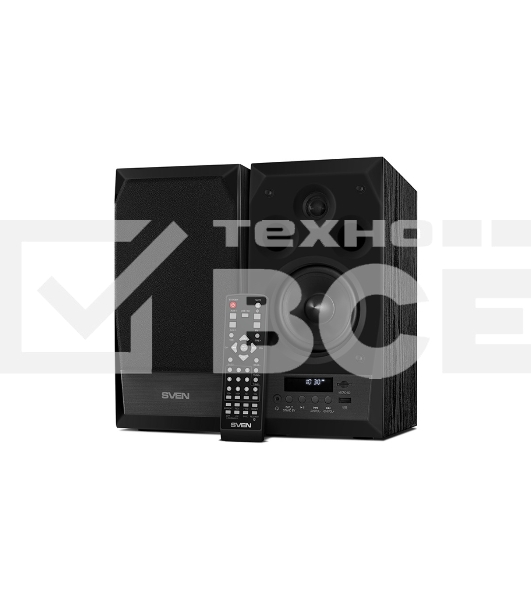 Акустическая система 2.0 SVEN MC-10, чёрный, мощность 2x25Вт (RMS), FM-тюнер, USB/microSD, дисплей, пульт ДУ, Bluetooth SVEN MC-10, чёрный, акустическая система 2.0, мощность 2x25Вт (RMS), FM-тюнер, USB/microSD, дисплей, пульт ДУ, Bluetooth