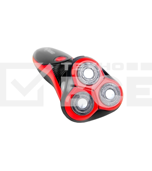 Бритва Centek CT-2168 (красн) ротор 3D, +ВЛАЖНОЕ БРИТЬЁ, 3 плав.головки, 2-ные лезвия, до 50 мин раб