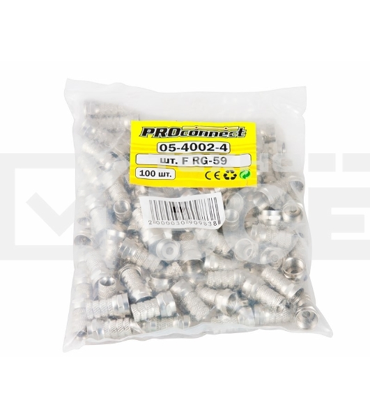 F-разъем RG-59, L=19 мм,  цинк  PROconnect