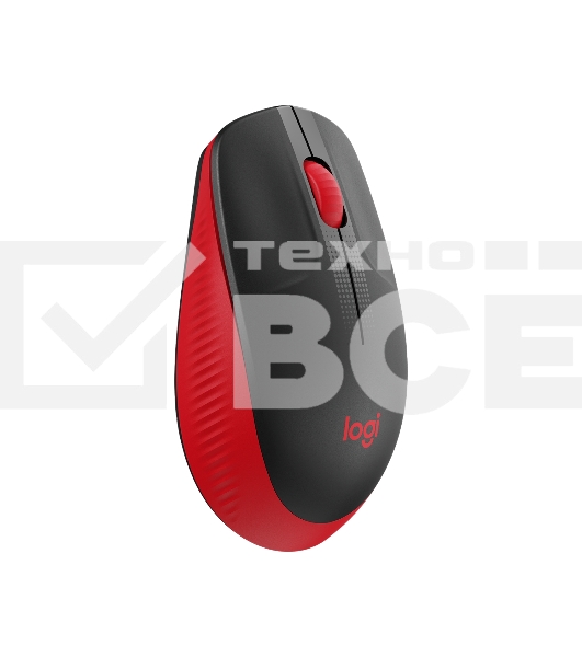 Мышь беспроводная Logitech M190 черный/красный, 1000 dpi, радиоканал, USB, кнопки - 3