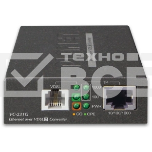 Конвертер Ethernet в VDSL2 VC-231G, внешний БП 1-Port 10/100/1000T Ethernet to VDSL2 Converter -30a profile w/ G.vectoring, RJ11
