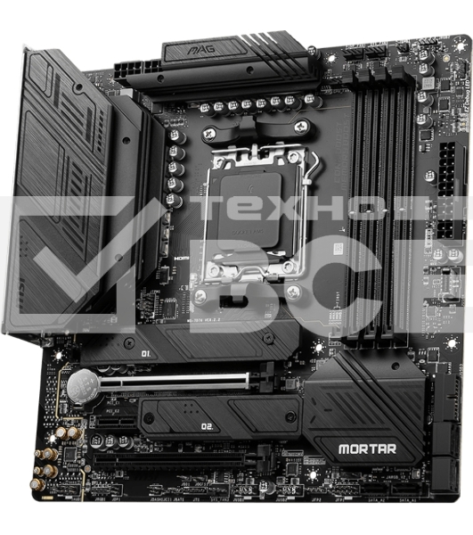 Материнская плата MSI MAG B650M MORTAR WIFI, AM5, AMD B650, 4xDDR5, 6xSATA, 2xM.2, 1xPCI-E 4.0 x16, 1xPCI-E 4.0 x4, 1xHDMI, 1xDP, 1x2.5Gb LAN, 3xUSB 3.2 Gen 2, 4xUSB 3.2 Gen 1, 1xUSB-C 3.2 Gen 2x2, 5x3.5мм аудио, 7.1, Micro-ATX