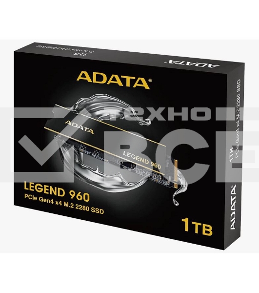 Накопитель SSD ADATA LEGEND 960, 1Tb, PCIe 4.0 x4, M.2 2280, NVMe, R/W 7400/6000, с радиатором