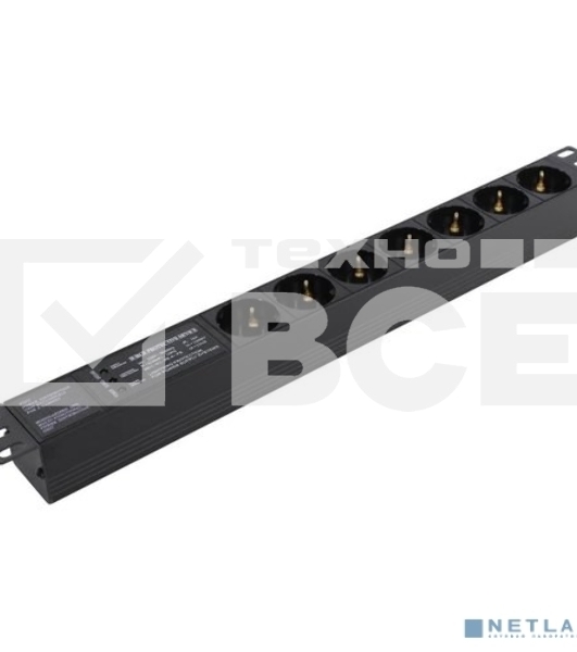 Блок розеток горизонтальный ExeGate ServerPro PDU-19H701 Al-7S-C14-SPD3, 19
