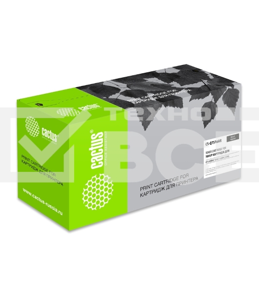 Тонер Картридж Cactus CS-Q7516AR черный для HP LaserJet 5200/5200N/5200L (12000стр.)