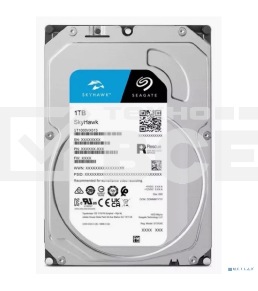 Жесткий диск Seagate SATA-III 1TB ST1000VX013 Video Skyhawk (5400rpm) 256Mb 3.5