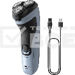 Бритва роторная Philips X3003/00 реж.эл.:3 питан.:аккум. голубой/черный, фото5