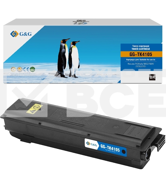 Картридж лазерный G&G GG-TK4105 TK-4105 черный (15000стр.) для Kyocera TASKalfa 1800/1801/2200/2201