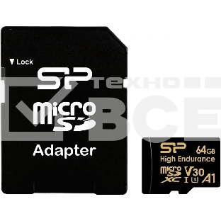Флеш карта microSD 64GB Silicon Power  microSDHC Class 10 UHS-I A1 V30 U3 (SD адаптер) 100MB/s
