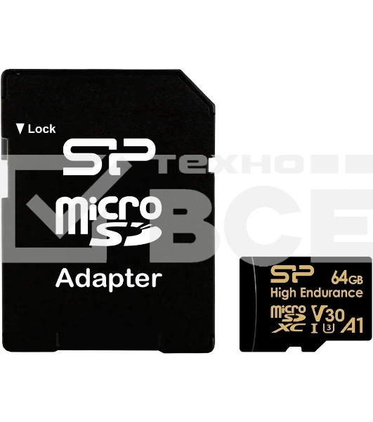 Флеш карта microSD 64GB Silicon Power  microSDHC Class 10 UHS-I A1 V30 U3 (SD адаптер) 100MB/s