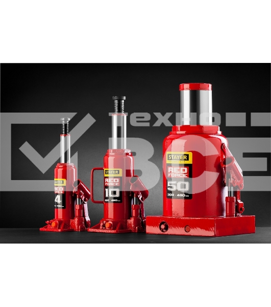 Домкрат STAYER 43160-4_z01гидравлический бутылочный red force 4т 195-380мм