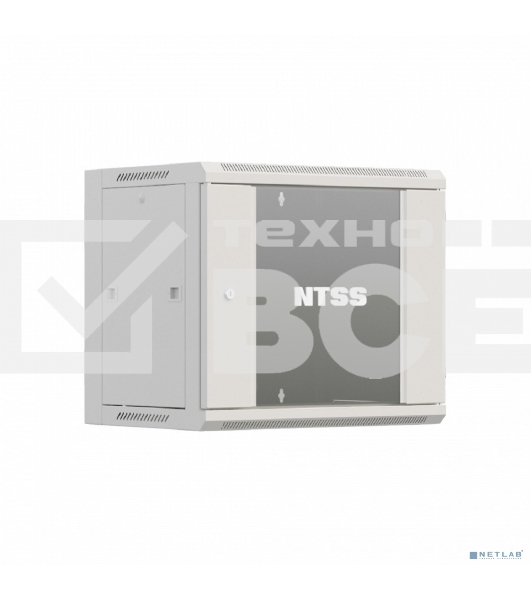 Шкаф коммутационный NTSS Премиум (NTSS-W12U6045GS-2) настенный 12U 600x450 мм пер. дв. стекл 60 кг серый IP20 сталь