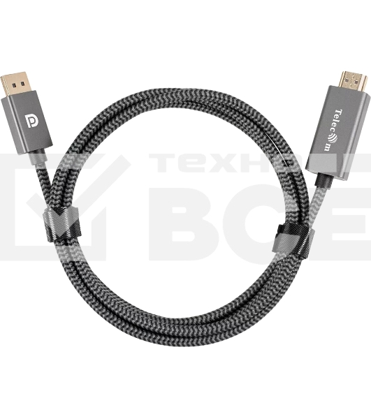 Кабель DisplayPort M-> HDMI M 4K@60Hz 1.8m Telecom,оплетка (TA561M-1.8M)