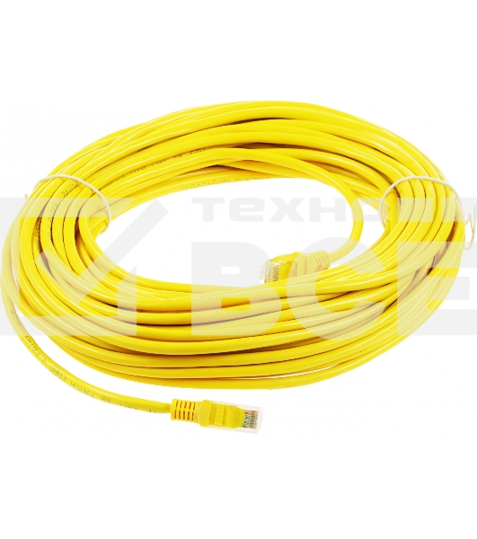 Патч-корд UTP Cablexpert PP12-20M/Y кат.5e, 20м, литой, многожильный, желтый