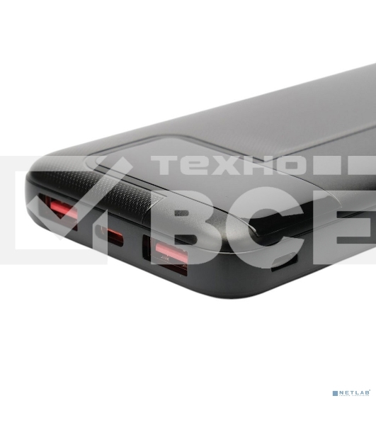 Портативный аккумулятор Gembird GPB-10Q, 10000мА·ч, QC/PD, дисплей, черный