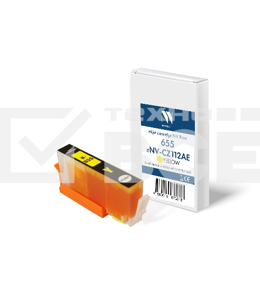 Картридж струйный NVPrint 655 (NV-CZ112AE) Yellow для HP DeskJet IA 3525/4615/5525/6525 (15 мл) совместимый