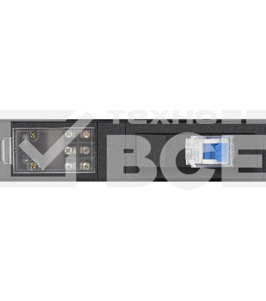 Вертикальный блок розеток с автоматом защиты ExeGate ServerPro PDU-V241 Al-24S-T-1P (19', 1U, Алюминий, 24 Schuko, клеммная колодка, 16A, автомат защиты, черный, RTL)