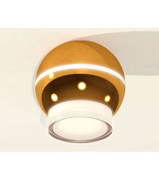 Светильник Ambrella Light XS1105031 PYG/FR золото желтое полированное/белый матовый MR16 GU5.3 LED 3W 4200K (C1105, N7160)