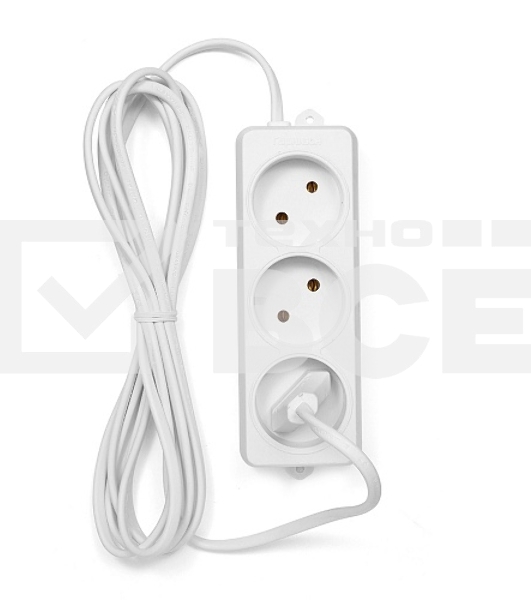 Удлинитель Гарнизон EL-E3-W-3, 3 розетки допустимый ток 6А, длина 3м.