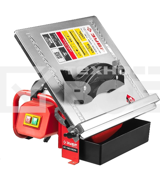 Электроплиткорез ЗУБР 'МАСТЕР' ЭП-180-600Н диск 180 мм, глубина реза 90°-34мм/45°-17мм, стол 330х360мм, 2950об/мин, 600Вт