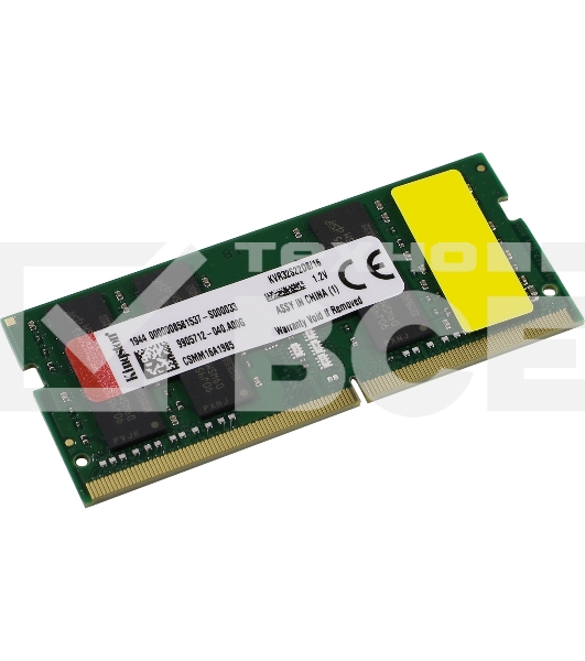 Оперативная память Kingston ValueRAM, DDR4, 16Gb (1x16Gb), 3200MHz, CL22, SO-DIMM