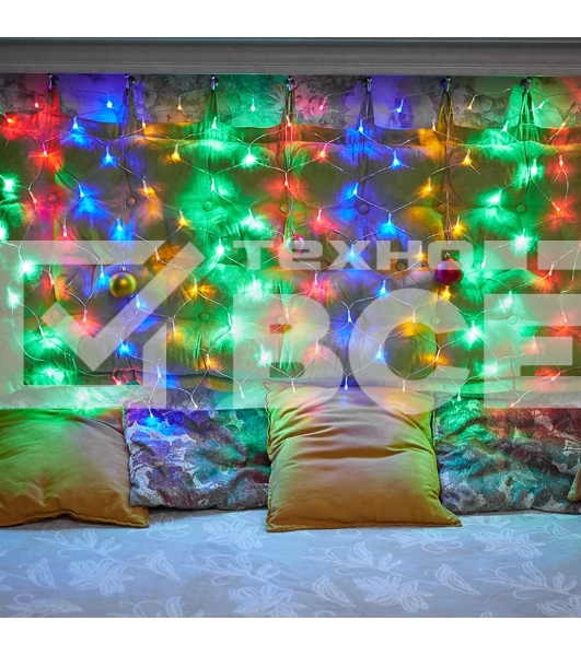 Новогодние светоукрашения NEON-NIGHT (215-119-6) Гирлянда-сеть {LED 1х1.5 мМуЛЬТИ с контроллером, 240В}