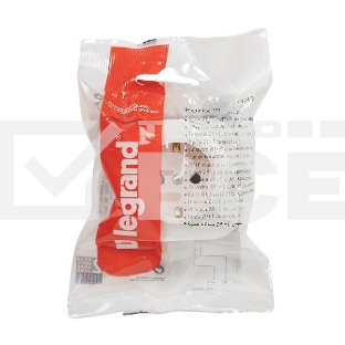 Розетка с заземлением с защитными шторками (Белая) Legrand 782220
