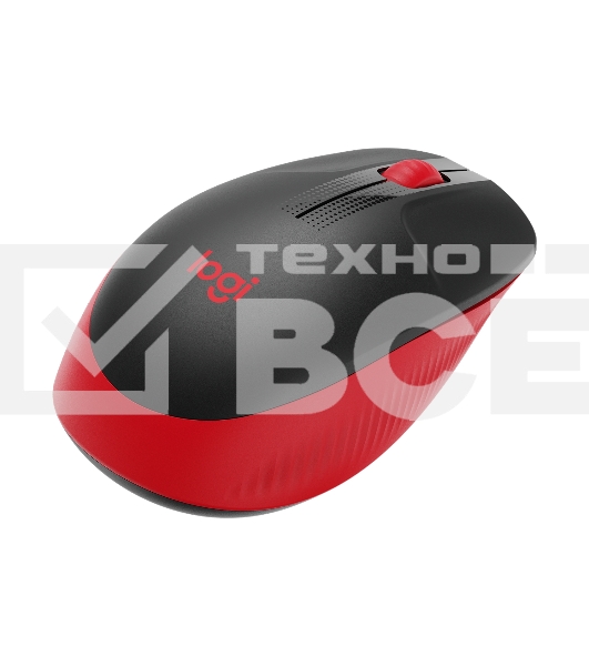 Мышь беспроводная Logitech M190 черный/красный, 1000 dpi, радиоканал, USB, кнопки - 3