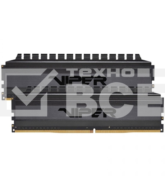 Оперативная память Patriot Viper 4 Blackout, DDR4, 16GB (2x8 GB), 3600 MHz, CL18, радиатор, чёрный