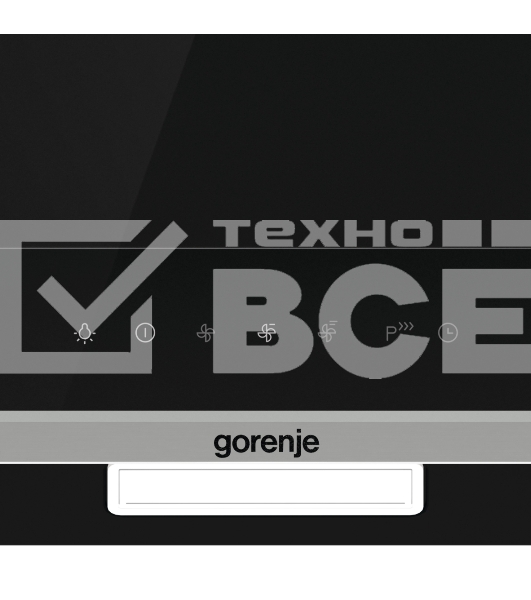 Вытяжка наклонная Gorenje WHI649X21P, 740 м2/ч, 250 Вт, режимы - отвод, циркуляция, ширина 60 см, нержавеющая сталь, черное стекло