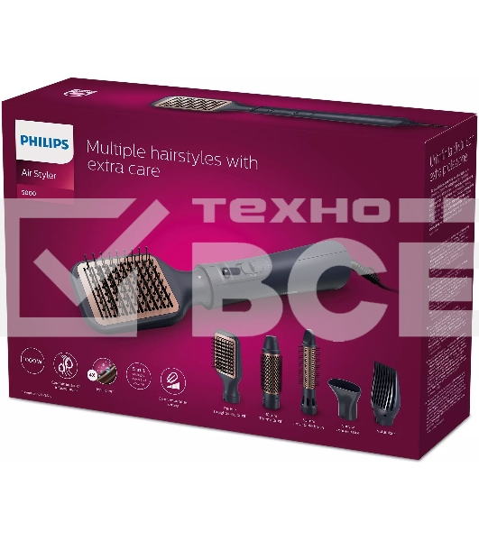 Фен-щетка Philips BHA530/00 1000Вт черный