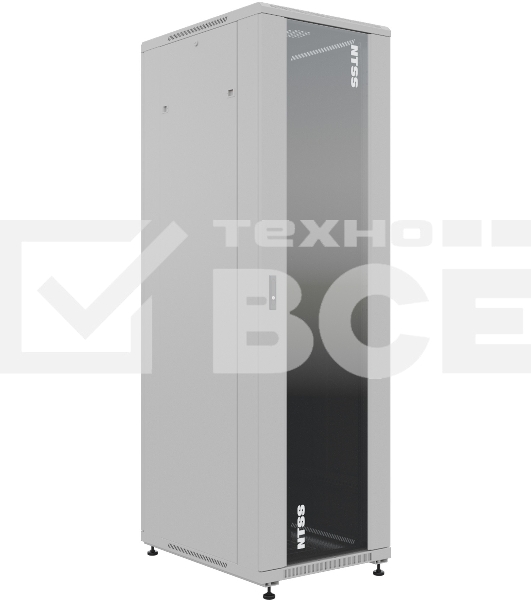 Шкаф серверный NTSS Премиум (NTSS-R42U6080GS) напольный 42U 600x800мм пер.дв.стекл металл 900кг серый IP20 сталь