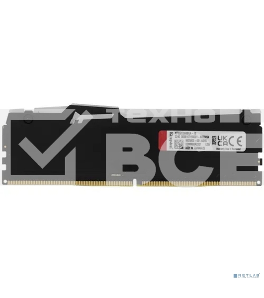 Оперативная память Kingston Fury Beast, DDR5, 16GB (1x16GB), 5200MHz, CL36, DIMM, с радиатором, RGB, черный