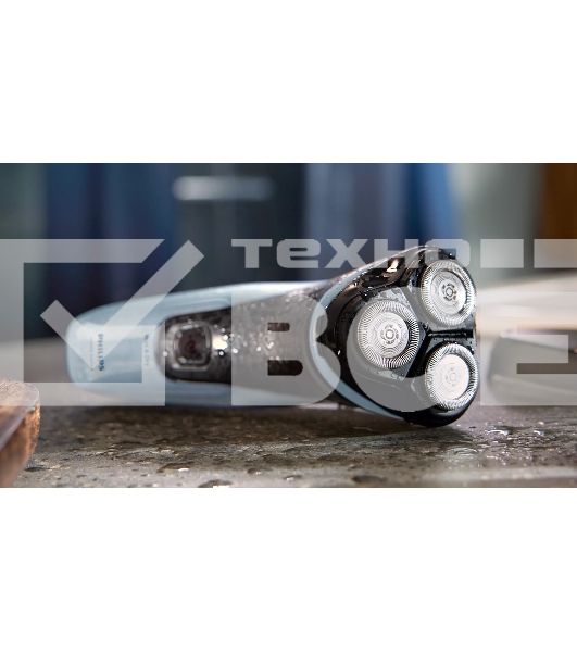 Бритва роторная Philips X3003/00 реж.эл.:3 питан.:аккум. голубой/черный