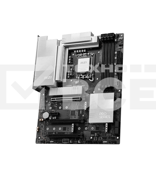 Материнская плата MSI PRO Z890-P WIFI, LGA 1851, Intel Z890, 4xDDR5, 4xSATA, 4xM.2, 1xPCIe 5.0 x16, 2xPCIe 4.0 x4, 1xPCIe 3.0 x1, 1xHDMI, 1xDP, 1xUSB-C Thunderbolt 4, 1xUSB-C 3.2 Gen 2, 1x 5Gb LAN, 2xUSB-A 3.2 Gen 1, 1xUSB-A 3.2 Gen 2, 4xUSB-A 2.0, 3x3.5 