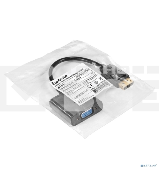 Кабель-переходник DisplayPort-VGA ExeGate EX-DPM-VGAF-0.2 (20M/15F, 0,2м)