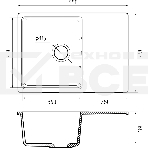 Мойка URBAN 668L gray 1-чаша+крыло 680*490мм, монтаж: врезной, материал: кварц, цвет: серый, фото 1