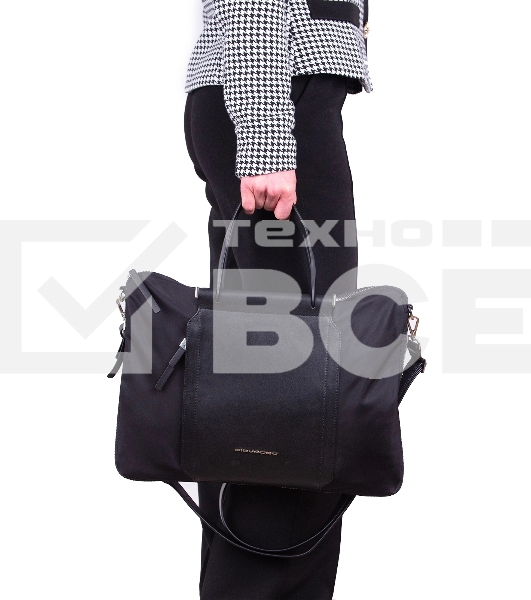 Деловая сумка женская Piquadro Lyra CA4021W92T/N с отделением для ноутбука черный ткань/натур.кожа