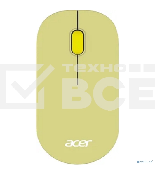 Мышь беспроводная Acer OMR205 зеленый/желтый, 1200 dpi, радиоканал, USB, кнопки - 3