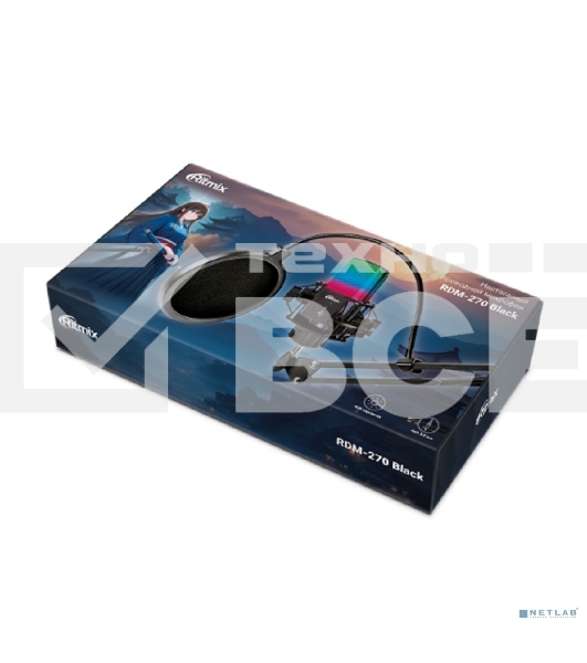 Микрофон RITMIX RDM-270 Black {подключение XLR- jack3,5 мм; размеры микрофона: 5 * 15,5 * 3,8 см}