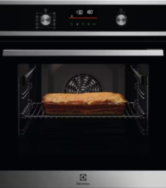 Встраиваемый духовой шкаф Electrolux COF6P76BX, Духовой шкаф электрический с конвекцией, объем 65 л, утапливаемые переключатели, 9 режимов, автопрограммы, очистка пиролитическая, 3 стекла в дверце, направляющие проволочные + телескопические (1 уровень)